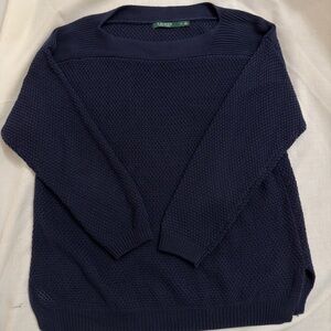 Lauren Ralph Lauren Dark Blue Crewneck Sweater 100 Percent Cotton Women’s XL